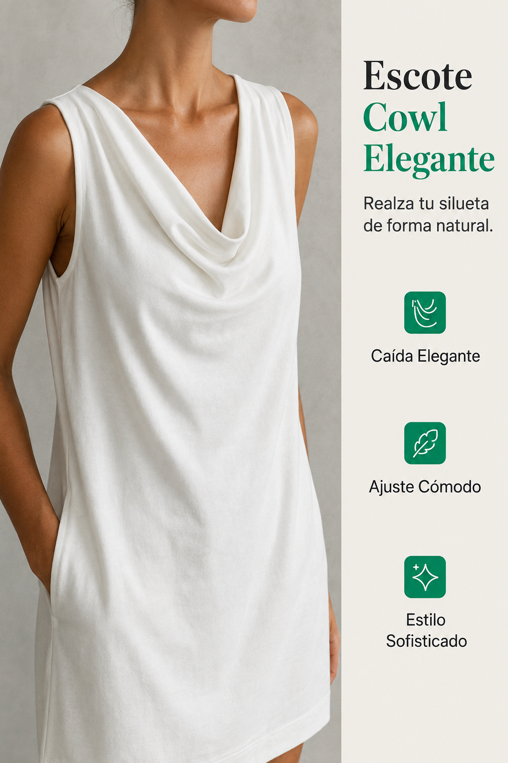Luciana™ | Vestido Ajustado con Cuello Drapeado
