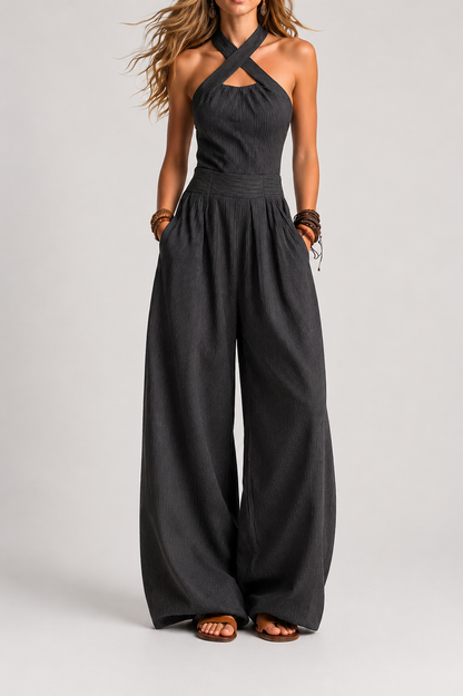 Candela | Conjunto de lino y algodón con un elegante escote cruzado