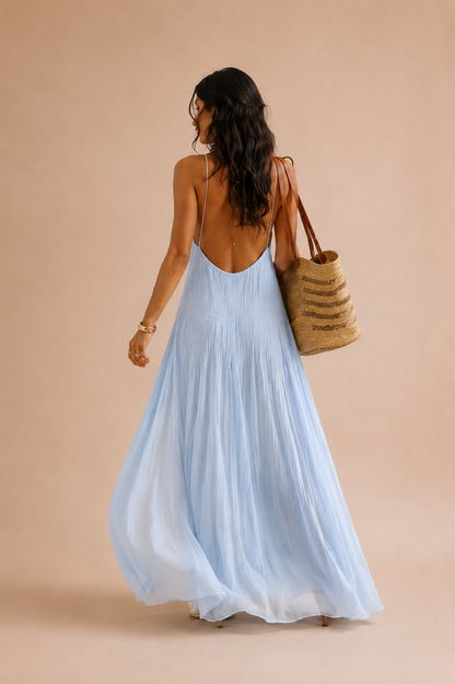 Almudena | Vestido elegante sin mangas con espalda descubierta