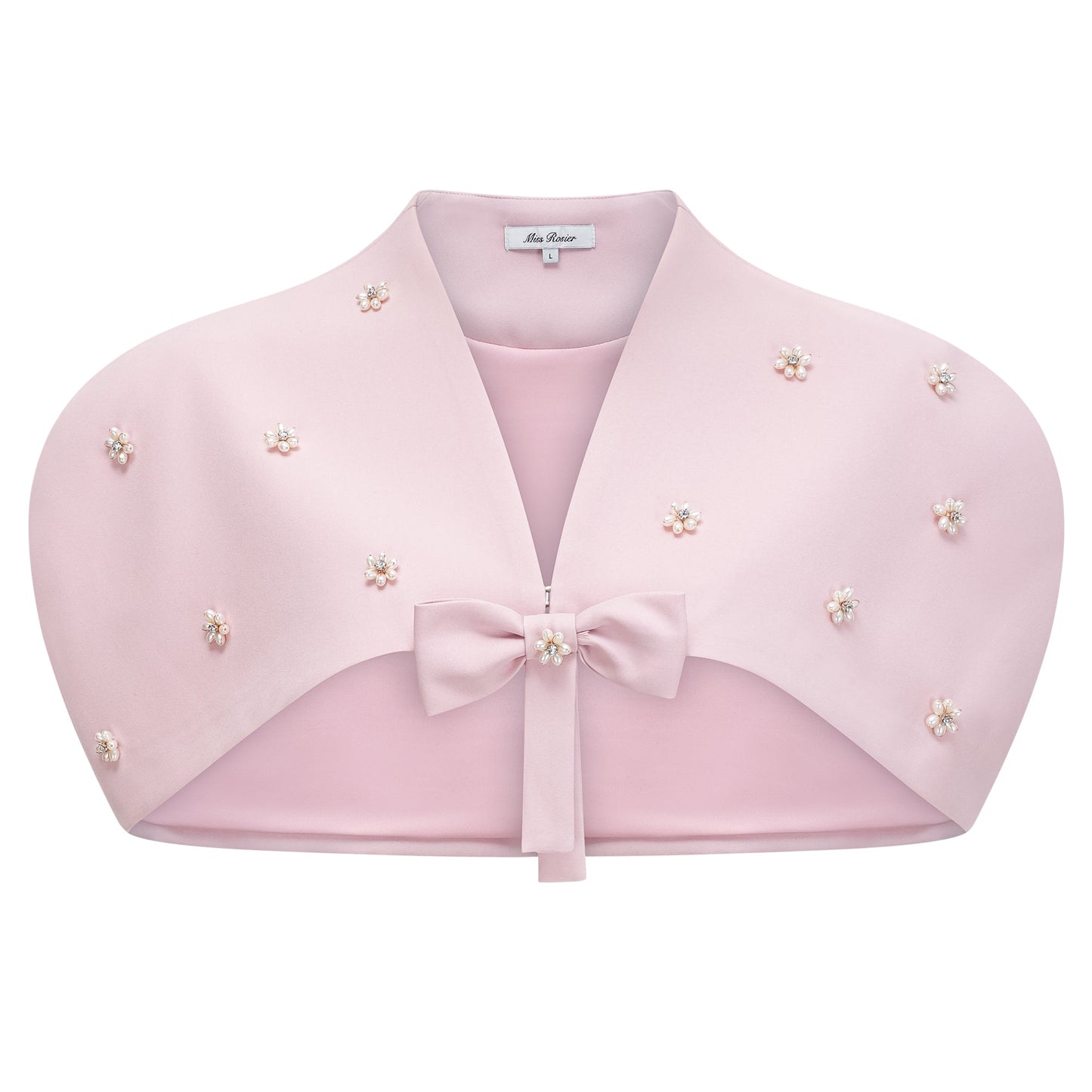 Conjunto de Chal Rosa, Corsé y Falda Plisada Priscille