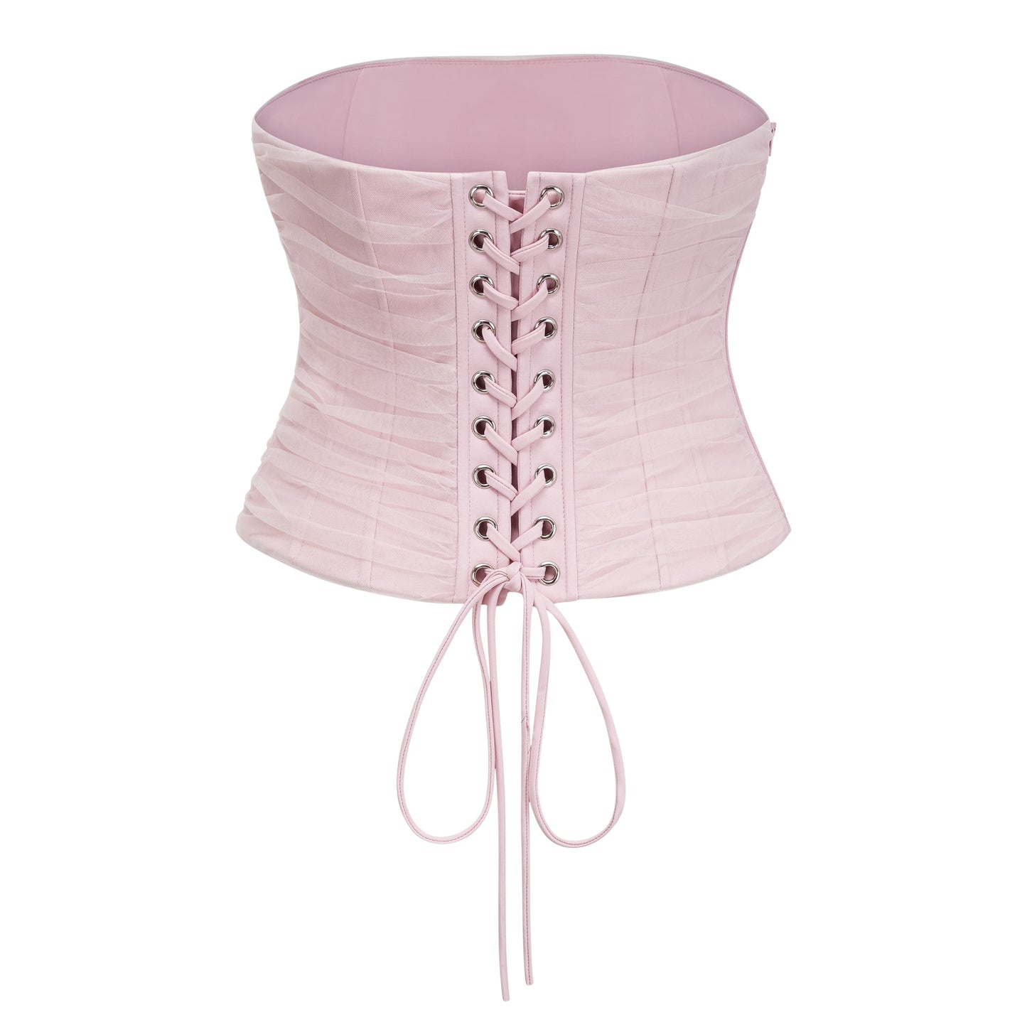 Conjunto de Chal Rosa, Corsé y Falda Plisada Priscille