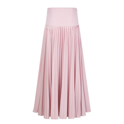 Conjunto de Chal Rosa, Corsé y Falda Plisada Priscille