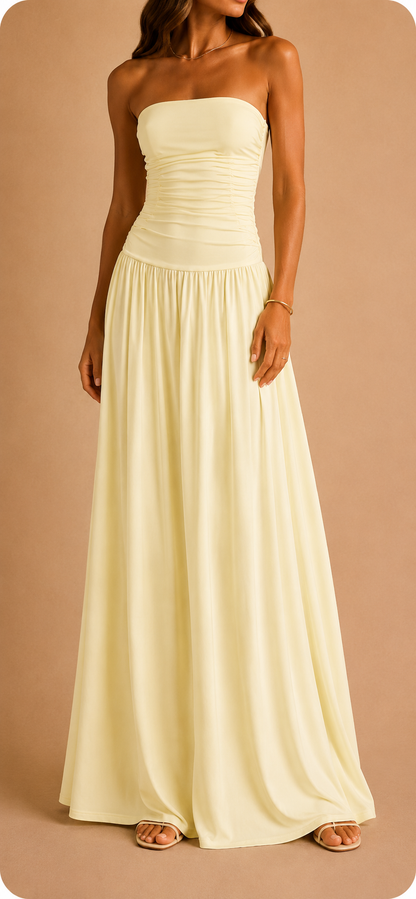 Valeria | Vestido palabra de honor premium