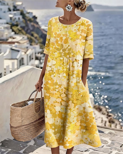 Elena™ | Vestido Midi de Flores Camufla la barriga