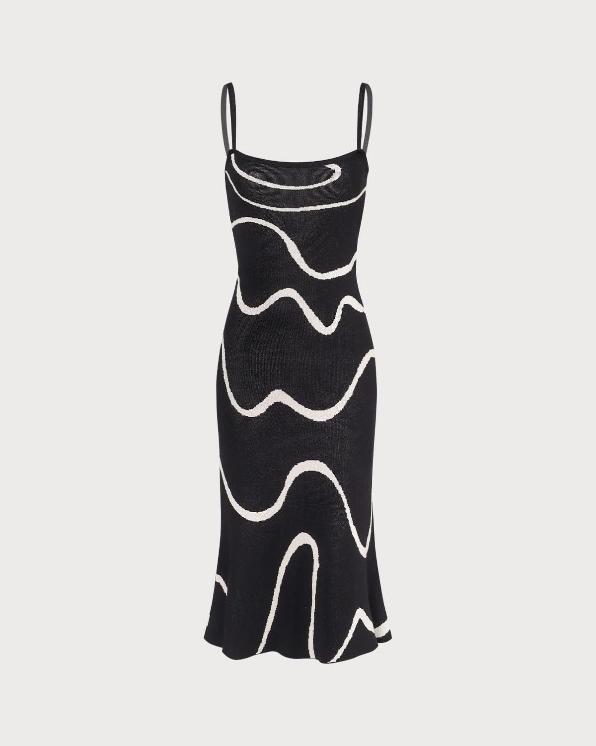 Vestido midi de punto con dobladillo de sirena The Black Wave